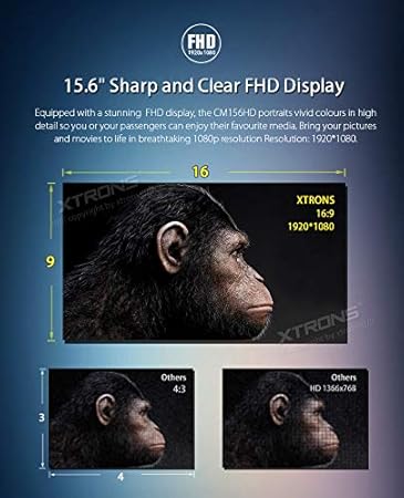 Dash Camera-XTRONS-XTRONS® 15.6 Inch Ultra-Thin FHD Digital TFT Screen 1080P Video Car Overhead Player Roof Mounted Monitor HDMI Port with Black New Version IR Headphones (No DVD) 3 Dash Camera-XTRONS-XTRONS® 15.6 Inch Ultra-Thin FHD Digital TFT Screen 1080P Video Car Overhead Player Roof Mounted Monitor HDMI Port with Black New Version IR Headphones (No DVD) - Image 3