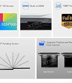 Dash Camera-XTRONS-XTRONS® 10.2 Inch Digital TFT Screen 1080P Video Car Overhead Player Roof Mounted Monitor HDMI Port with New Version IR Headphones (Black & White) (No DVD Drive) 2