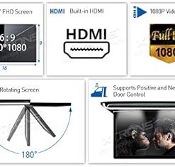 Dash Camera-XTRONS-XTRONS® 15.6 Inch Ultra-Thin FHD Digital TFT Screen 1080P Video Car Overhead Player Roof Mounted Monitor HDMI Port with Black New Version IR Headphones (No DVD) 2