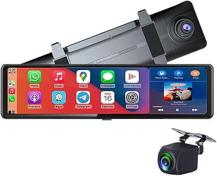 Dash Camera-A ANTCAM-Wireless Carplay Screen 11.26 Inch 4K FHD Rearview Mirror Driving Recorder with Voice Assistant- Airplay Dash Camera-A ANTCAM-Wireless Carplay Screen 11.26 Inch 4K FHD Rearview Mirror Driving Recorder with Voice Assistant- Airplay