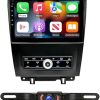 Dash Camera-Leadfan-9 Inch Android Car Radio 2+32GB Double Din Stereo with Wireless CarPlay & Android Auto | GPS Navigation FM WiFi BT Dual USB AHD Camera-Universal Touch Screen for Car Upgraded 4