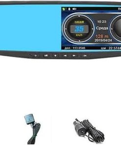 Dash Camera-ZYKHPSYA-Radar Detector Mirror 3 in 1 Dash Cam DVR Recorder with Antiradar GPS Tracker Speed Detection for Russia Rear Camera (Color : 24H No Rear Camera- Size : None) 2