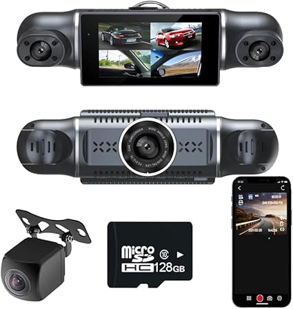 Dash Camera-WDHOICAR-4 Cameras 1080P Dash Cam 4 Lens 3 Inch IPS Screen Car Black Box WiFi APP Control G-Sensor Car Driving Video Recorder Free 128GB TF Card 3 Dash Camera-WDHOICAR-4 Cameras 1080P Dash Cam 4 Lens 3 Inch IPS Screen Car Black Box WiFi APP Control G-Sensor Car Driving Video Recorder Free 128GB TF Card - Image 3