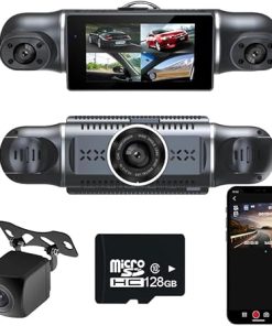 Dash Camera-WDHOICAR-4 Cameras 1080P Dash Cam 4 Lens 3 Inch IPS Screen Car Black Box WiFi APP Control G-Sensor Car Driving Video Recorder Free 128GB TF Card