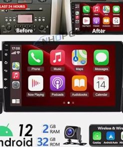 Dash Camera-Vorally-2+32GB Car Stereo Radio for Grand Vitara 2005-2015 Car Stereo Wireless/Wired Carplay Android Auto with 9 IPS Touchscreen GPS Navigation with Bluetooth FM Radio SWC+AHD Rear Camera 2