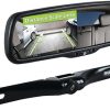 Dash Camera-Pyle-Pyle Backup Car Camera Rear View Mirror Screen Monitor System with Parking & Reverse Safety Distance Scale Lines- OEM Fit