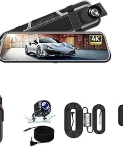 Dash Camera-LIWDK-10″ Mirror Dash Cam for Honda Accord 2013 2014 2015 2016 2017- Safe Driving 4K 1080P 32G Full Touch Screen Night Vision Loop Recording Wide Angle Recorder