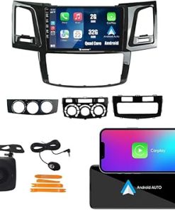 Dash Camera-KUNFINE-Kunfine Car CarPlay Android Auto Navigation Stereo GPS Radio Camera Display 9″ IPS Touchscreen Headunit Tablet Pad Media Player for Toyota Fortuner Hilux 2005-2007- if Applicable Quad Core 2G+32G