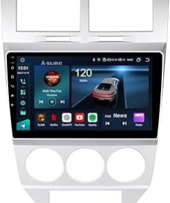 Dash Camera-ASURE-ASURE 10.1 inch Car Stereo Radio Upgrade for Dodge Caliber 2006-2012 Silver Manual AC-8Core 4G+64G Android System Car Dash GPS Navigation Unit with Wireless Carplay Android Auto