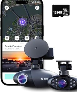 Dash Camera-Nexar-Nexar Pro Dual Dash Cam – 1 Year Nexar App Subscription Included – Unlimited Cloud Storage- Drive Recordings