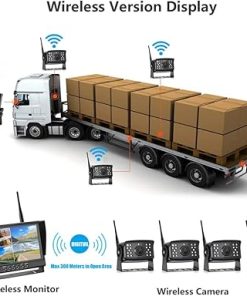 Dash Camera-EVERSECU-EVERSECU 4pcs Digital HD 1080P Wireless Car Backup Camera with 9 inch 4ch Quad Display Monitor/Car DVR/Dash Monitor/Vehicle Video Recorder for RV/SUV/Van/Pickup/Truck/Trailer Rear/Side/Front View 2