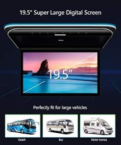 Dash Camera-XTRONS-XTRONS 19.5 Inch Car Overhead Player 16:9 Wide Screen 1080P Video Car Roof Mount Monitor Ultra-Thin Flip Down Car Monitor Support HDMI USB Stereo Speakers- with 2PCS Black IR Headphones 2