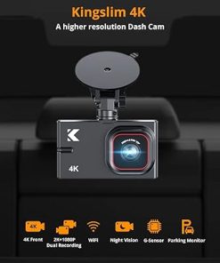 Dash Camera-Kingslim-Dash Cam Front and Rear with WiFi – Kingslim D2 Pro 4K Single Front/2K+1080P Front and Rear Dual Dashcam for Cars with Night Vision and 24H Parking Monitor- 256GB Max Supported 2