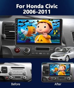 Dash Camera-podofo-Podofo for Honda Civic 2006 2007 2008 2009 2010 2011 Android Car Stereo Radio Dash Kit 10.1″ Touchscreen Bluetooth Car Audio Receivers with GPS Navigation WiFi Mirror Link Airplay FM/RDS Backup Camera 2