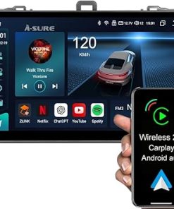 Dash Camera-ASURE-ASURE 9 inch Car Stereo Radio Upgrade for Toyota Corolla 2006-2012-8Core 4+64GB Car Dash Navigation GPS Unit with Wireless Carplay Android Auto