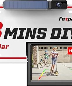 Dash Camera-Foxpark-Solar Wireless Backup Camera HD 1080P 5″ Monitor: 3 Mins DIY Installation- IP69K Waterproof Back Up Camera Systems