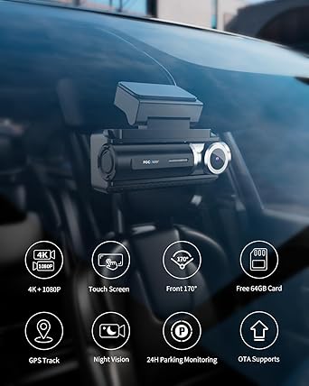 Dash Camera-FocuWay-Dash Cam Front Rear- IMX415 Sensor 4K 30fps/2K 60fps+1080p 2 Dash Camera-FocuWay-Dash Cam Front Rear- IMX415 Sensor 4K 30fps/2K 60fps+1080p - Image 2