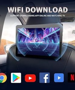 Dash Camera-FOXRIT-10.1 inch 4G+32G One Android Headrest Video Players with WiFi 5GHz-Sync Screen Tablets Phone Mirror Car Back Seat TV Monitors 2