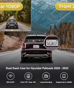 Dash Camera-FITCAMX-Fitcamx 2K Dual Dash Cam for 2020-2022 Hyundai Palisade Limited SE SEL Calligraphy (Part No#S8000)- OEM Look 2
