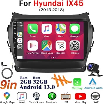 Dash Camera-Loddery-Android 13 Car Stereo for Hyundai IX45 Santa FE 2013-2018- 9 Inch Touch Screen Radio with Wireless Carplay Android Auto 3 Dash Camera-Loddery-Android 13 Car Stereo for Hyundai IX45 Santa FE 2013-2018- 9 Inch Touch Screen Radio with Wireless Carplay Android Auto - Image 3