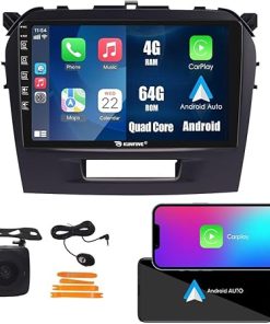 Dash Camera-KUNFINE-Kunfine Car CarPlay Android Auto Navigation Stereo GPS Radio Reverse Camera Display 9″ IPS Touchscreen Headunit Tablet Pad Media Player for Suzuki Vitara 2015-2019- if Applicable Quad Core 4G+64G