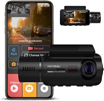 Dash Camera-REXING-REXING V3 Basic Dual Camera Front and Inside Cabin Infrared Night Vision Full HD 1080p WiFi Car Taxi Dash Cam with Supercapacitor- 2.7″ LCD Screen (V3 Basic – Without GPS) 3 Dash Camera-REXING-REXING V3 Basic Dual Camera Front and Inside Cabin Infrared Night Vision Full HD 1080p WiFi Car Taxi Dash Cam with Supercapacitor- 2.7" LCD Screen (V3 Basic - Without GPS) - Image 3