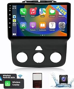 Dash Camera-Naifay-Naifay Android Car Stereo for Dodge RAM 1500 2500 3500 2013 2014 2015 2016 2017 2018 with Wireless Carplay Android Auto- 2+32G 9inch Touch Screen Car Radio Bluetooth with GPS/WiFi/SWC(for Manual A/C)
