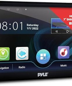 Dash Camera–Pyle Double DIN Car Stereo Receiver – 7 Inch 1080P HD Touch Screen Bluetooth In-Dash GPS Navigator Car Audio Receiver – WiFi/GPS/AM/FM Radio- Mirror Link for Android iPhone