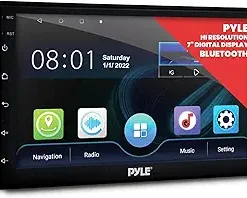 Dash Camera–Pyle Double DIN Car Stereo Receiver – 7 Inch 1080P HD Touch Screen Bluetooth In-Dash GPS Navigator Car Audio Receiver – WiFi/GPS/AM/FM Radio- Mirror Link for Android iPhone