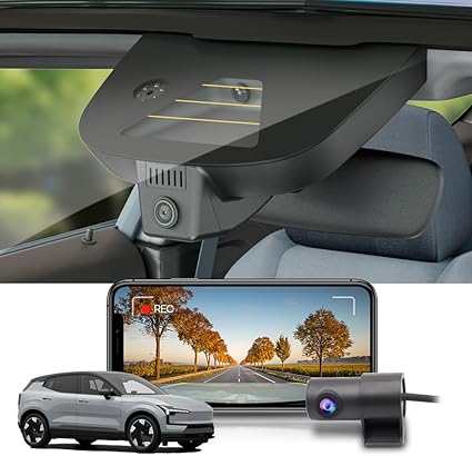 Dash Camera-FITCAMX-Fitcamx 4K Dual Dash Cam for 2025 Volvo EX30 Single Twin Motor AWD- OEM Factory Style Dash Camera-FITCAMX-Fitcamx 4K Dual Dash Cam for 2025 Volvo EX30 Single Twin Motor AWD- OEM Factory Style