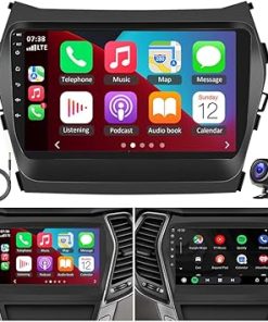 Dash Camera-Loddery-Android 13 Car Stereo for Hyundai IX45 Santa FE 2013-2018- 9 Inch Touch Screen Radio with Wireless Carplay Android Auto