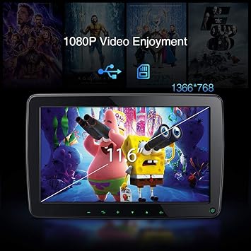 Dash Camera-XTRONS-XTRONS Dual Car Headrest Video Player 11.6 Inch IPS Screen Portable Car Headrest Mount Monitor with 2 Black Wireless IR Headphones Supports 1080P Video- HDMI Input 3 Dash Camera-XTRONS-XTRONS Dual Car Headrest Video Player 11.6 Inch IPS Screen Portable Car Headrest Mount Monitor with 2 Black Wireless IR Headphones Supports 1080P Video- HDMI Input - Image 3