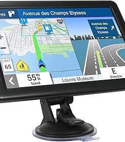 Dash Camera-GWURXT-GPS Navigation 9 inch High-Definition Touch Screen 256+16G，for Car Trucks RV，2025 Map (Free Lifetime Updates)- Support Voice Turn Direction Guidance/Speed and Red Light Warning/Custom Truck Routing