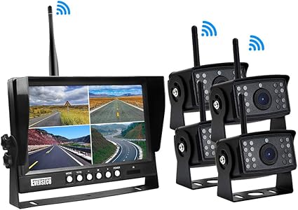Dash Camera-EVERSECU-EVERSECU 4pcs Digital HD 1080P Wireless Car Backup Camera with 9 inch 4ch Quad Display Monitor/Car DVR/Dash Monitor/Vehicle Video Recorder for RV/SUV/Van/Pickup/Truck/Trailer Rear/Side/Front View Dash Camera-EVERSECU-EVERSECU 4pcs Digital HD 1080P Wireless Car Backup Camera with 9 inch 4ch Quad Display Monitor/Car DVR/Dash Monitor/Vehicle Video Recorder for RV/SUV/Van/Pickup/Truck/Trailer Rear/Side/Front View