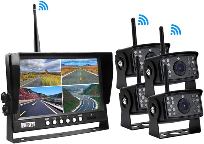 Dash Camera-EVERSECU-EVERSECU 4pcs Digital HD 1080P Wireless Car Backup Camera with 9 inch 4ch Quad Display Monitor/Car DVR/Dash Monitor/Vehicle Video Recorder for RV/SUV/Van/Pickup/Truck/Trailer Rear/Side/Front View Dash Camera-EVERSECU-EVERSECU 4pcs Digital HD 1080P Wireless Car Backup Camera with 9 inch 4ch Quad Display Monitor/Car DVR/Dash Monitor/Vehicle Video Recorder for RV/SUV/Van/Pickup/Truck/Trailer Rear/Side/Front View