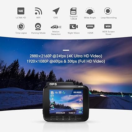 Dash Camera-AZDOME-AZDOME WiFi 4K Dash Cam- UHD 2160P 2.4″ IPS Screen Driving Recorder 2 Dash Camera-AZDOME-AZDOME WiFi 4K Dash Cam- UHD 2160P 2.4" IPS Screen Driving Recorder - Image 2