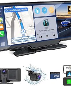 Dash Camera-Sprleaf-Car Play Screen with 4K Dash cam 10.26 Inch Compatible with Apple Carplay/Android Auto- Carplay Screen for Car 1080P Backup Camera GPS Navigation/Mirror Link/Voice Control