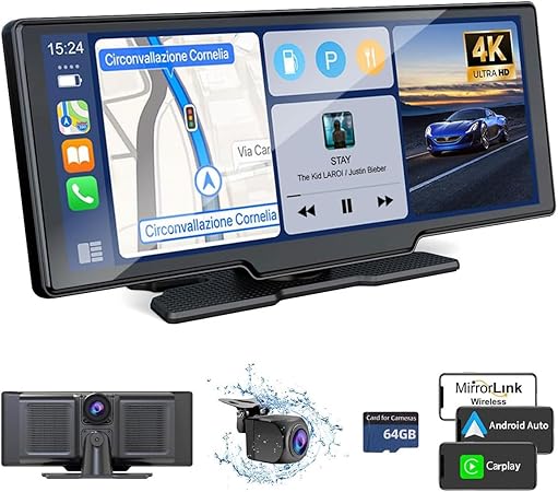 Dash Camera-Sprleaf-Car Play Screen with 4K Dash cam 10.26 Inch Compatible with Apple Carplay/Android Auto- Carplay Screen for Car 1080P Backup Camera GPS Navigation/Mirror Link/Voice Control Dash Camera-Sprleaf-Car Play Screen with 4K Dash cam 10.26 Inch Compatible with Apple Carplay/Android Auto- Carplay Screen for Car 1080P Backup Camera GPS Navigation/Mirror Link/Voice Control