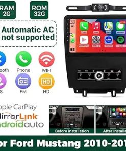 Dash Camera-Ueiooi-10inch Android 13 Car Stereo for Mustang 2010 2011 2012 2013 2014 with Wireless Carplay/Android Auto 2+32G GPS Navigation Radio Player Touch Screen Audio Backup Camera FM BT (Only Fit Manual AC) 2