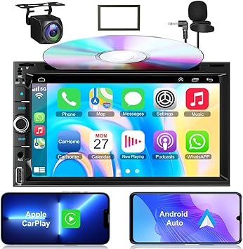 Dash Camera-B4U-Double Din car Stereo with CD/DVD Player- CarPlay & Android Auto- Car Audio with Bluetooth Dash Camera-B4U-Double Din car Stereo with CD/DVD Player- CarPlay & Android Auto- Car Audio with Bluetooth