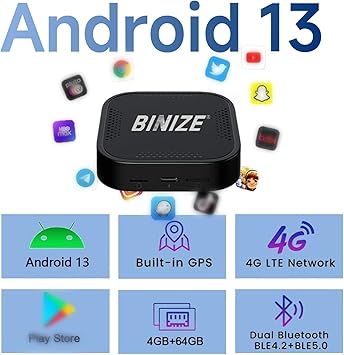 Dash Camera-BINIZE-Binize Wireless CarPlay Android AUTO Multimedia Video Box 4G Cellular-4GB+64GB 3 Dash Camera-BINIZE-Binize Wireless CarPlay Android AUTO Multimedia Video Box 4G Cellular-4GB+64GB - Image 3