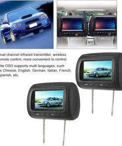 Dash Camera-Akozon-2pcs Headrest Monitor 7 Inch-Headrest DVD Player – Dual Portable DVD Player Car Headrest Video Players 7 in HD LCD Digital Screen Car MP5 Player 2