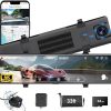 Dash Camera-AKASO-AKASO DL12 2.5K Mirror Dash Cam Voice Control 12″ Touch Screen Front and Rear Dual Dash Camera for Cars Night Vision Backup Camera with Sony Starvis Sensor GPS G-Sensor Parking Assistance 5