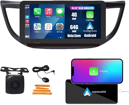 Dash Camera-KUNFINE-Kunfine Car CarPlay Android Auto Navigation Stereo GPS Radio Reverse Camera Display 10.33″ QLED Touchscreen Headunit Tablet Pad Media Player for Honda CRV 2012-2016- if Applicable Octa Core 4G+64G Dash Camera-KUNFINE-Kunfine Car CarPlay Android Auto Navigation Stereo GPS Radio Reverse Camera Display 10.33" QLED Touchscreen Headunit Tablet Pad Media Player for Honda CRV 2012-2016- if Applicable Octa Core 4G+64G