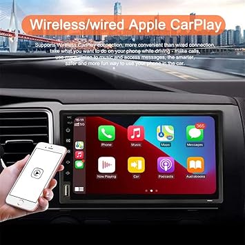 Dash Camera-ROADYAKO-ROADYAKO 2DIN 7Inch Double Din Universal Head Unit Car GPS Navigation with Wireless CarPlay and Wire Android Auto AirPlay Rear View Camera Bluetooth AM FM Car Radio Stereo Video Center Multimedia 2 Dash Camera-ROADYAKO-ROADYAKO 2DIN 7Inch Double Din Universal Head Unit Car GPS Navigation with Wireless CarPlay and Wire Android Auto AirPlay Rear View Camera Bluetooth AM FM Car Radio Stereo Video Center Multimedia - Image 2