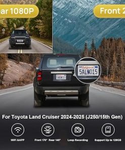Dash Camera-FITCAMX-Fitcamx Front 2K+Rear 1080P Dash Cam Adapts for Toyota Land Cruiser 2024 2025 First Edition 1958 (J250/Gen15)- OEM Look 2