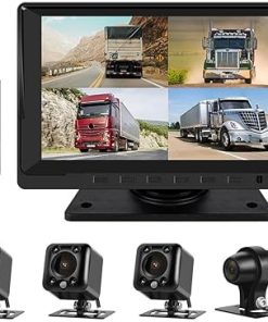 Dash Camera-VSYSTO-VSYSTO 4CH Backup Camera- 7” Monitor 1/2/3/4 Split Screen Display Truck Dash Cam Vehicle DVR 720P Front & Sides & Rear Camera Infrared Night Vision Lens for Semi Trailer Van Tractor RV (Black-X7H) Dash Camera-VSYSTO-VSYSTO 4CH Backup Camera- 7” Monitor 1/2/3/4 Split Screen Display Truck Dash Cam Vehicle DVR 720P Front & Sides & Rear Camera Infrared Night Vision Lens for Semi Trailer Van Tractor RV (Black-X7H)