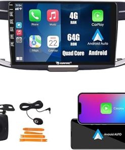 Dash Camera-KUNFINE-Kunfine Car CarPlay Android Auto Navigation Stereo GPS Radio Reverse Camera Display 10″ IPS Touchscreen Headunit Tablet Pad Media Player For Honda Accord 2016-2019 2.4L- if Applicable Quad Core 4G+64G