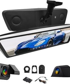 Dash Camera-NikoMaku-NikoMaku Real OEM Rear View Mirror Camera with Detached Front Lens- Mirror Dash Cam 10″ Full Touch Screen for Car