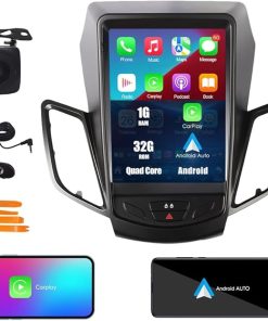 Dash Camera-KUNFINE-Kunfine Tesla Style Car CarPlay Android Auto Navigation Stereo GPS Radio Reverse Camera 9.7″ IPS Touchscreen Headunit Tablet Media Player for Ford Fiesta 2011-2012- if Applicable Quad Core 1G+32G